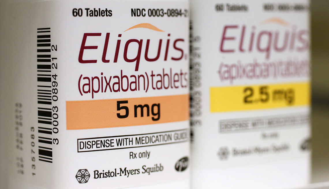 Two bottles of the drug eliquis