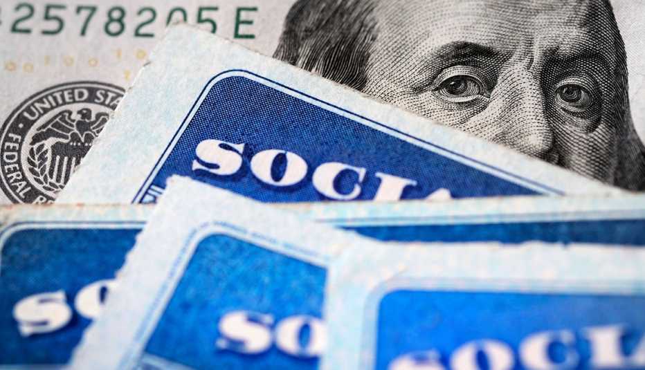 social security cards with money