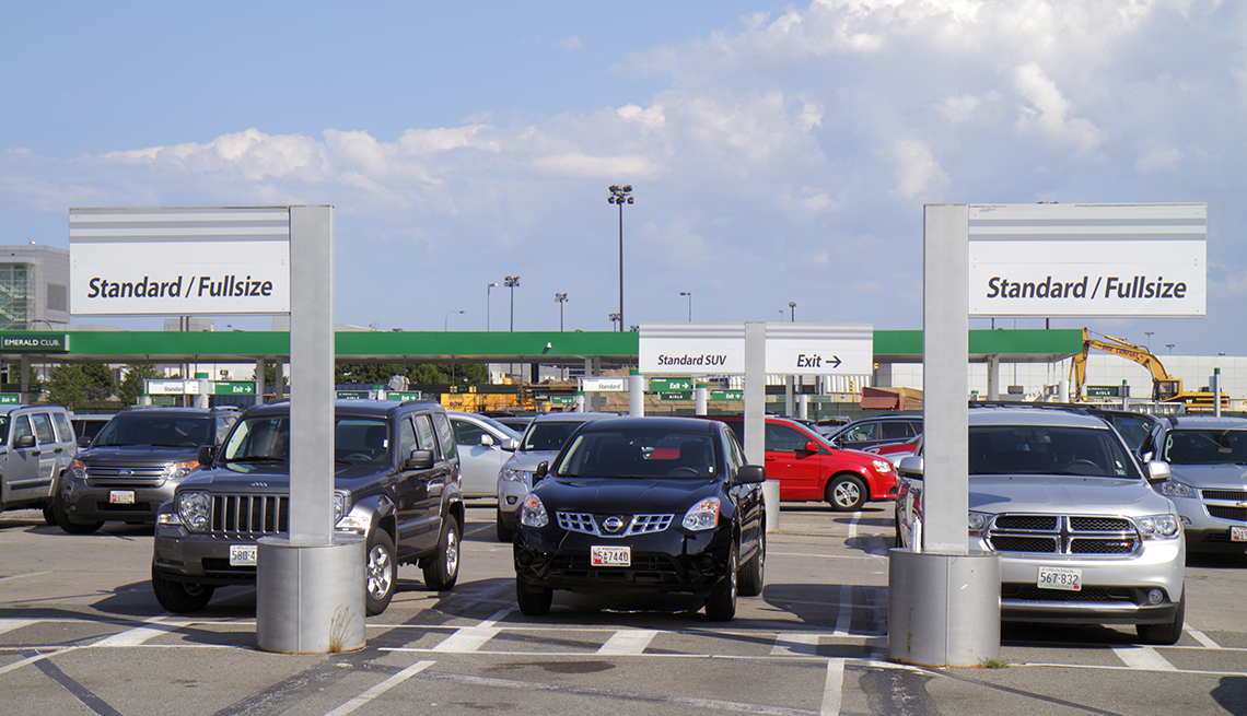 Alamo car rental, standard/fullsize sign at Logan International Airport. (Photo by: Jeffrey Greenberg/UIG via Getty Images)