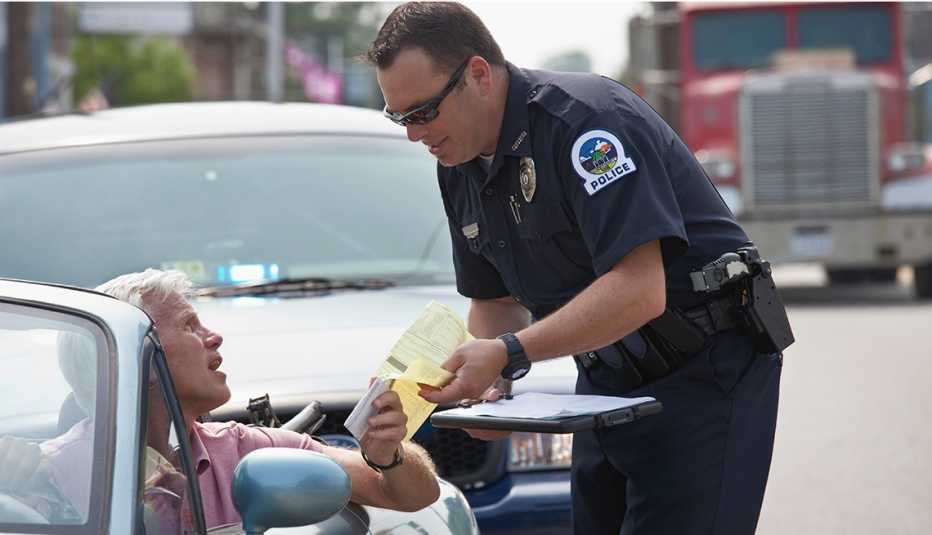 man getting a ticket