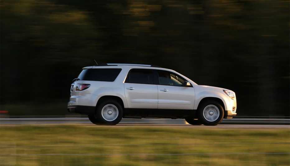 silver SUV on the road