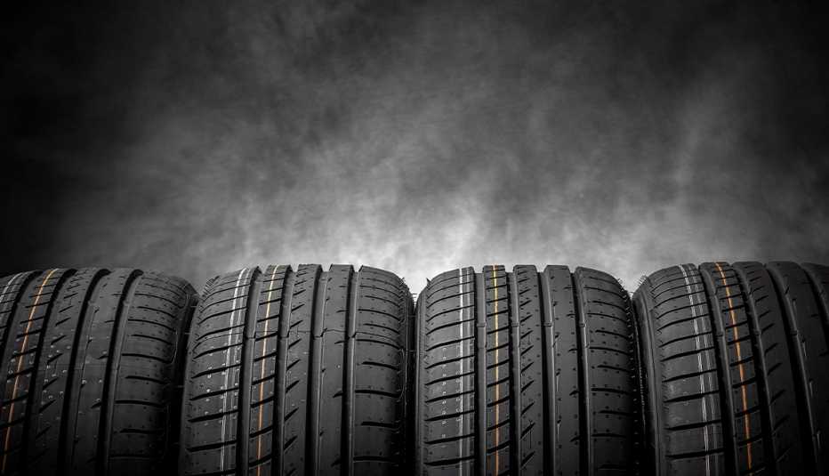 four tires next to each other