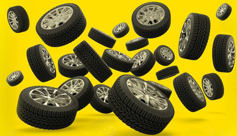 Spare tires floating in the air Spare tires floating in the air