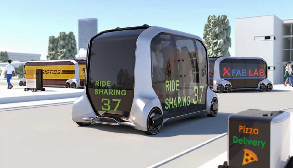 Illustration of Toyota's e-Palette concept car