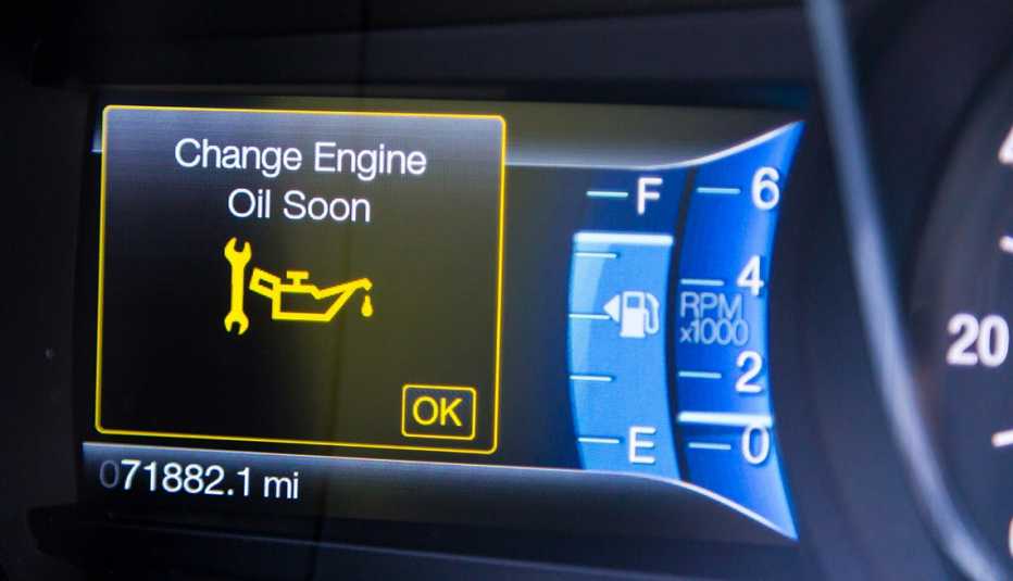 Change oil soon message on car dashboard