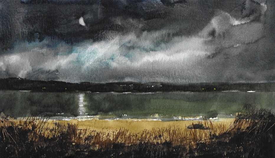 stormy clouds over a beach