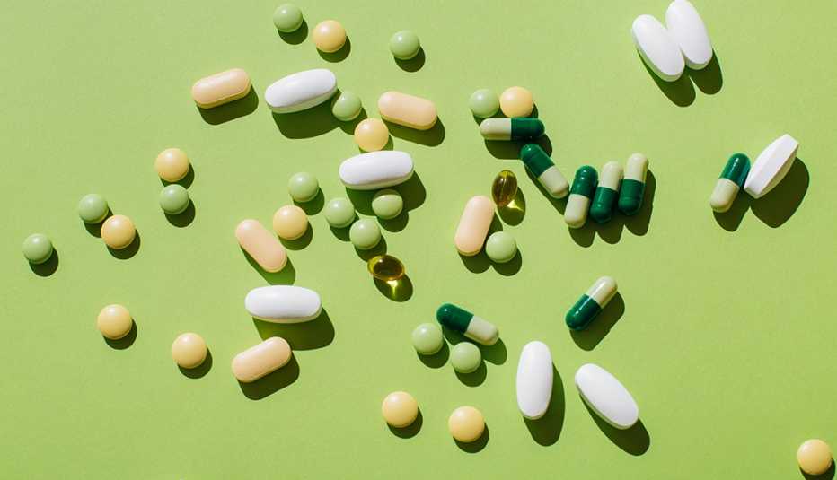 all types of vitamins scattered around