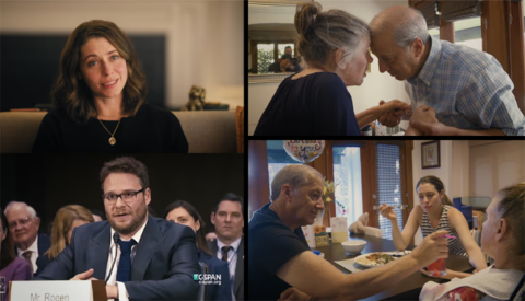 Still images from Seth Rogen and Lauren Miller Rogen's documentary "Taking Care"