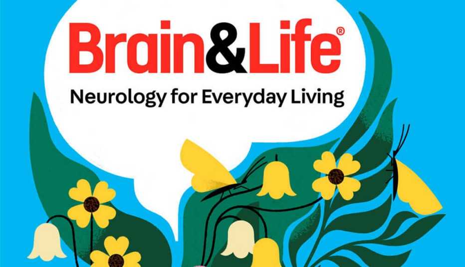 A colorful illustration of the silhouette of a person's head with the text "Brain&Life Neurology for Everyday Living" in the brain