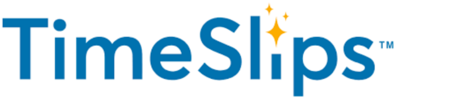 TimeSlips logo with text that reads "TimeSlips"