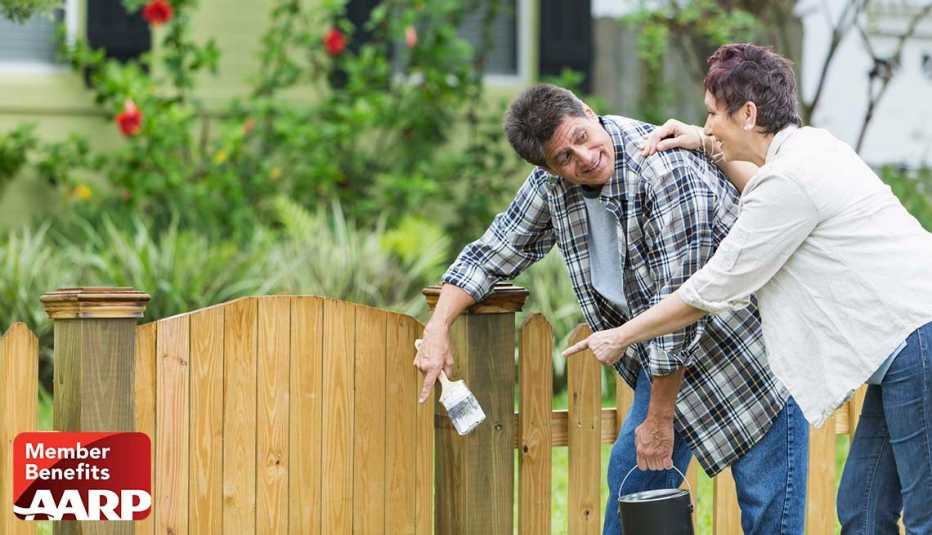 AHS rewards quiz couple painting fence