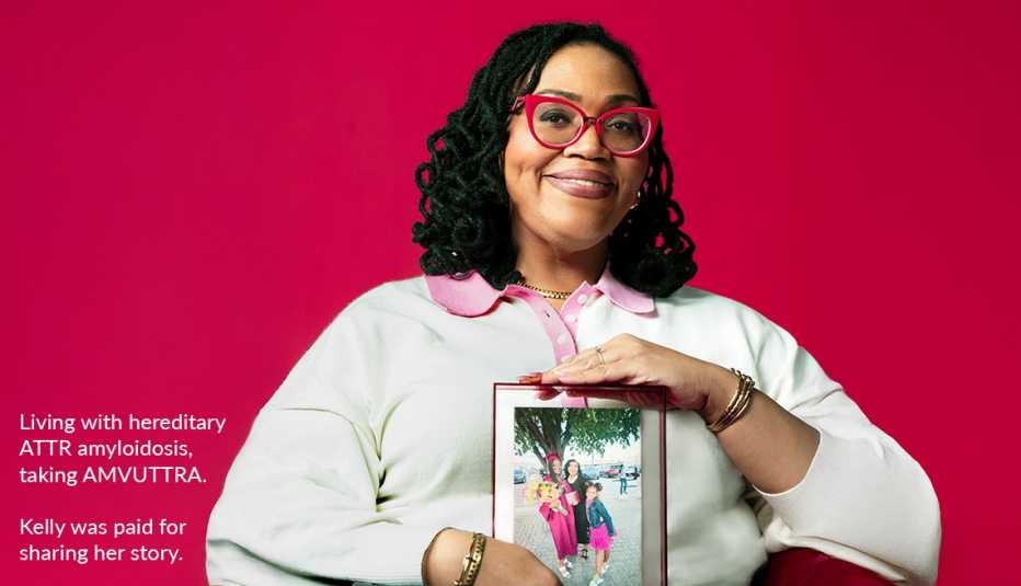 kelly sharing her health story with amvuttra