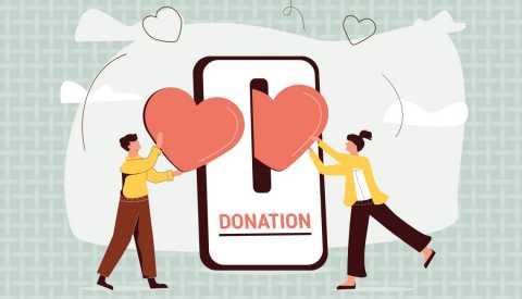 Crowdfunding - giving, caring digital donation via crowdfunding