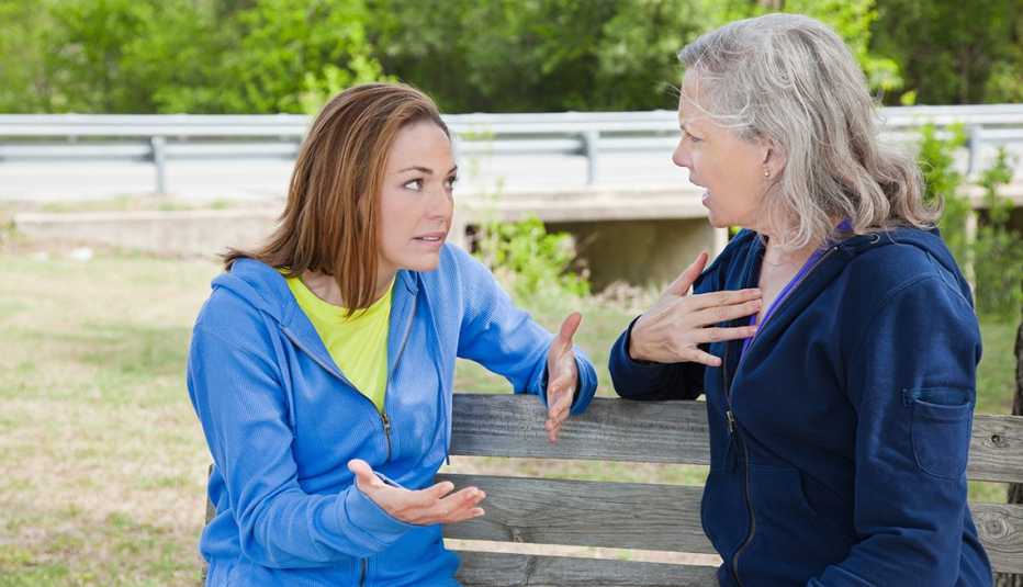 mother and daughter in a disagreement