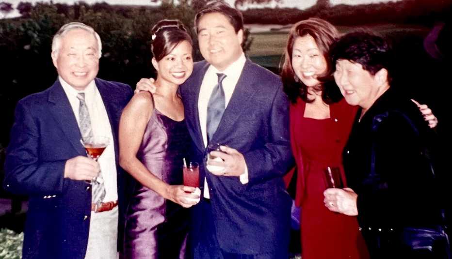 the hori family from left to right kaz hori maria alonza and then david carolyn and emily hori