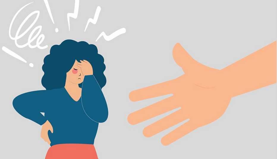 A helping hand reaches out to an anxious caregiver