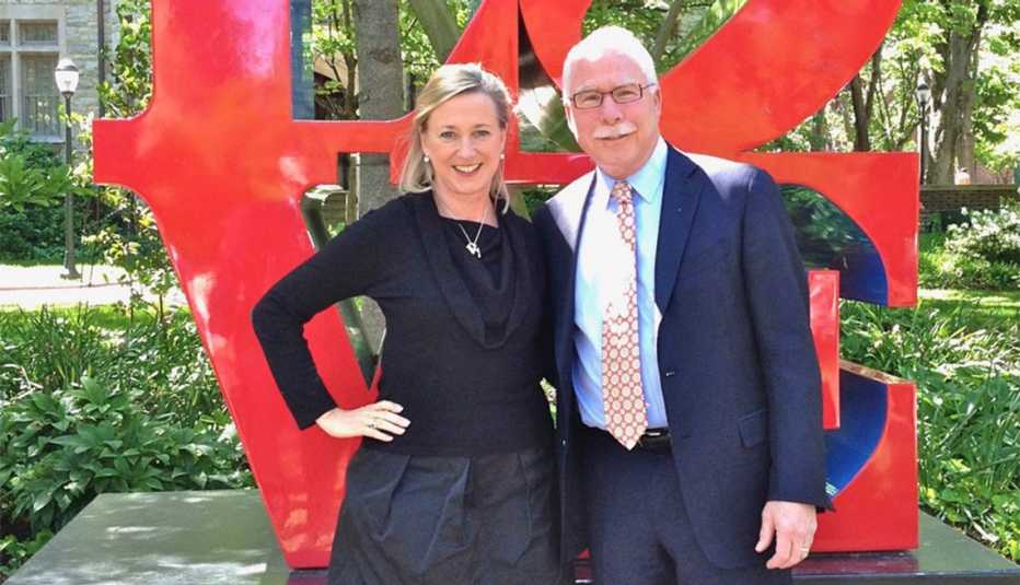 Karen Warner Schueler with her husband