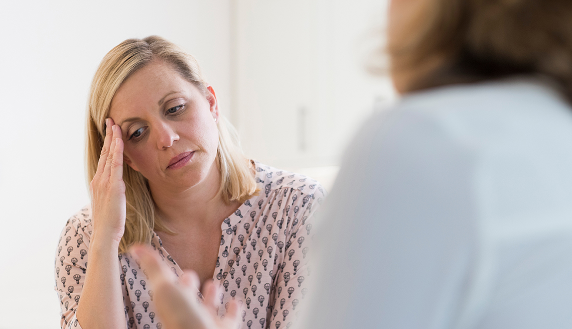 Woman discussing problems
