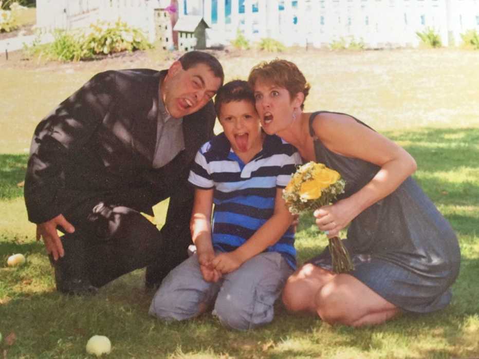 Tyson, Cale and Valarie Drown at their home in Morrisonville, New York in 2015.
