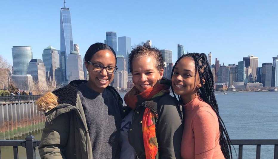 Pamela Sutton-Wallace with her two daughters