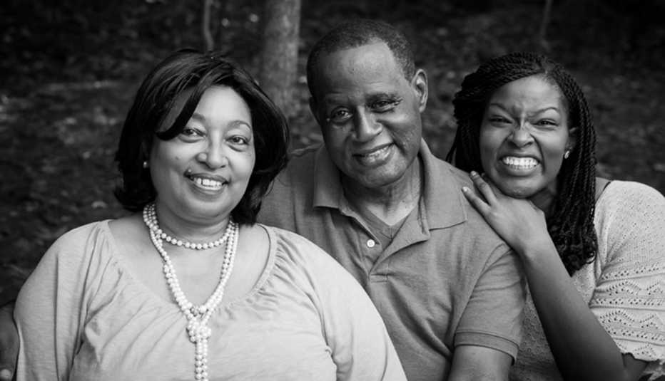 Caregiver Aisha Adkins with her parents