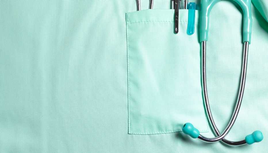 doctors pockets with medical instruments