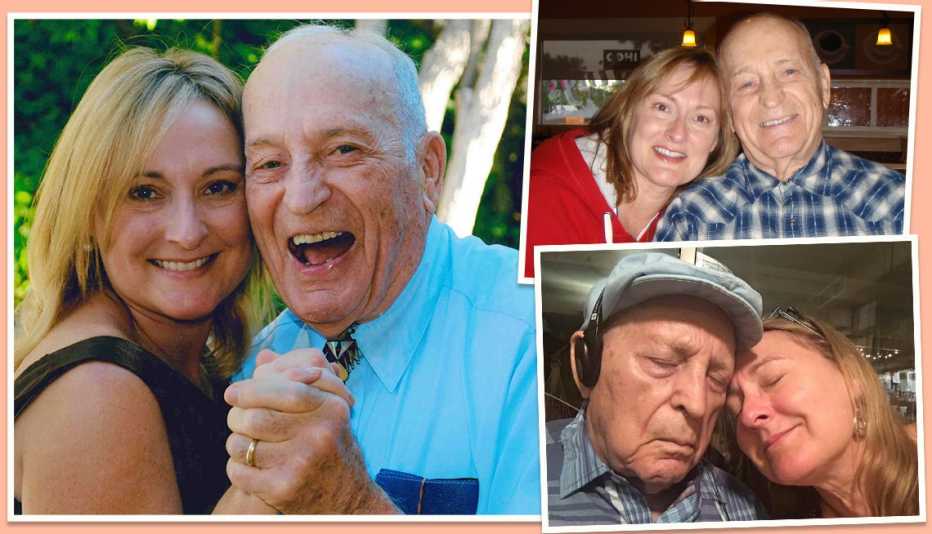contributor Amy Goyer in three photos with her father