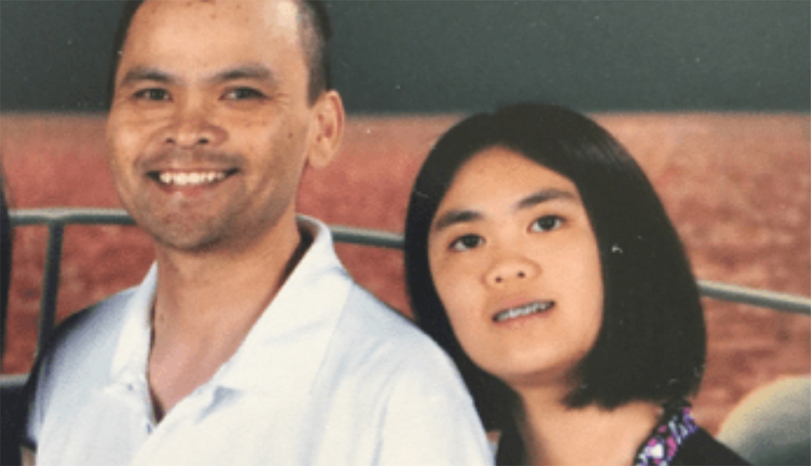 Caroline Cao with her father