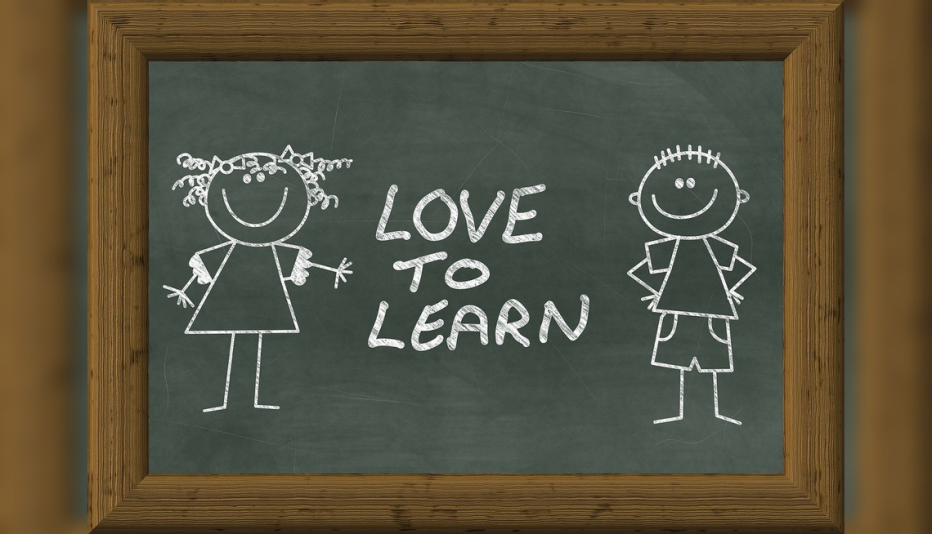 Chalk board image of Love to Learn
