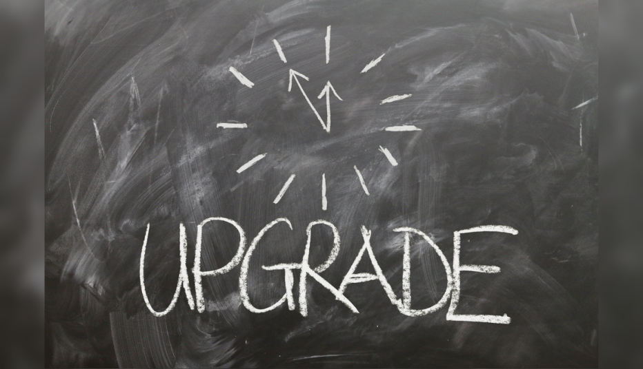 Upgrade written on Chalkboard