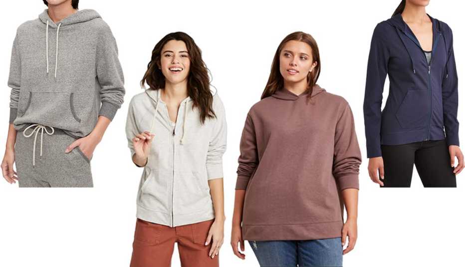 Gap Tweed Pullover Hoodie in Heather Grey Universal Thread Womens Lightweight Zip Up Hoodie Ava and Viv Womens Plus Size Leisure Hooded Sweatshirt Athletic Works Womens Dri More Core Active Full Zip Hoodie