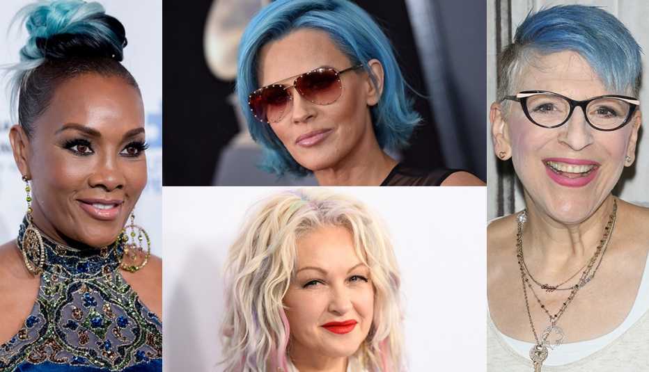 Vivica A. Fox, Jenny McCarthy, Cindy Lauper and Lisa Lampanelli with colored hair Vivica A. Fox, Jenny McCarthy, Cindy Lauper and Lisa Lampanelli with colored hair
