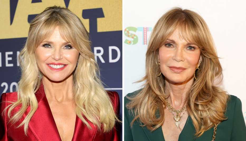 christie brinkley and jaclyn smith wearing bottleneck bangs