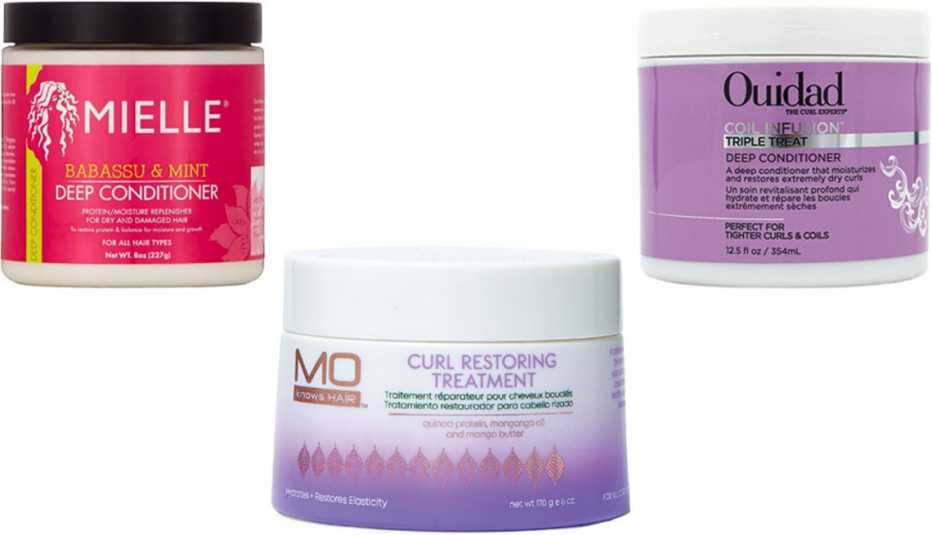 Mielle Organics Babassu & Mint Deep Conditioner; Ouidad Coil Infusion Deep Conditioner; MoKnowsHair Curl Restoring Treatment Mielle Organics Babassu & Mint Deep Conditioner; Ouidad Coil Infusion Deep Conditioner; MoKnowsHair Curl Restoring Treatment