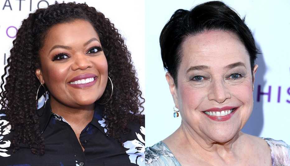 Yvette Nicole Brown and Kathy Bates with beaming smiles