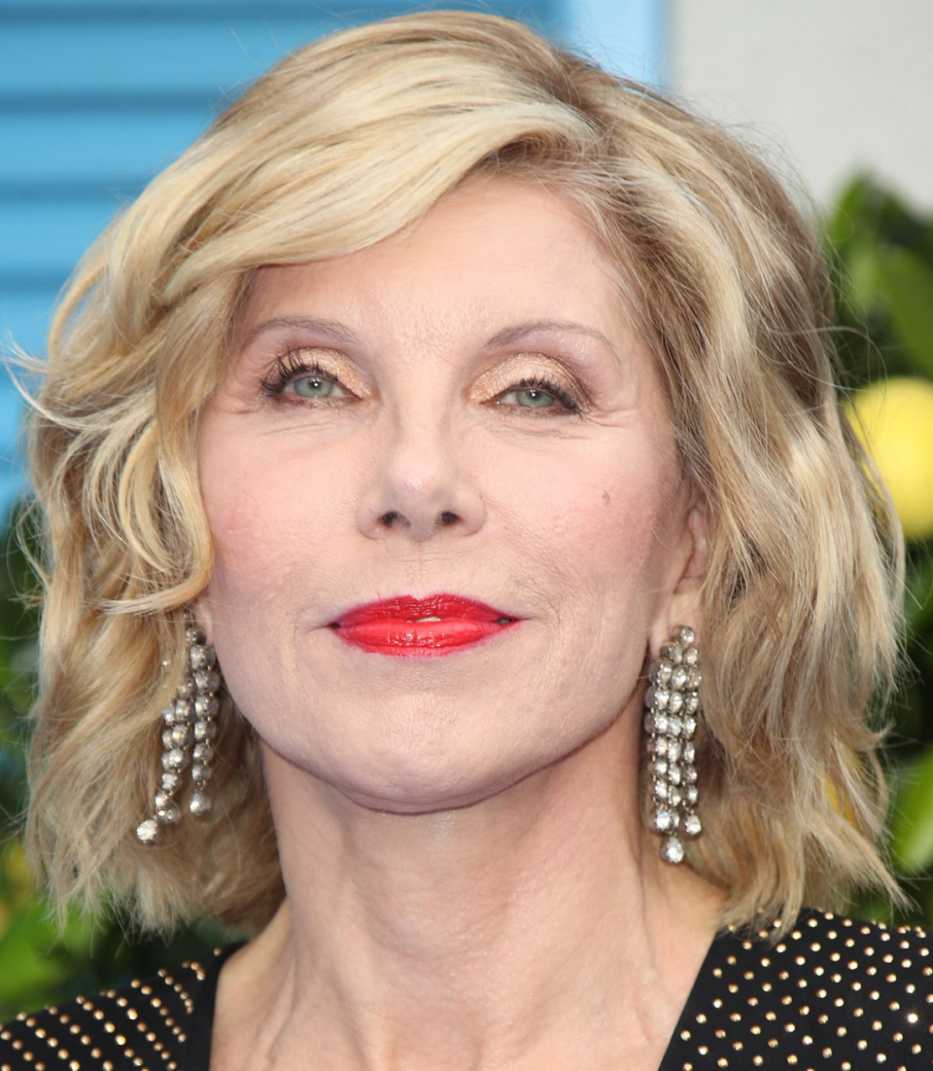 Christine Baranski with layered, wavy hair