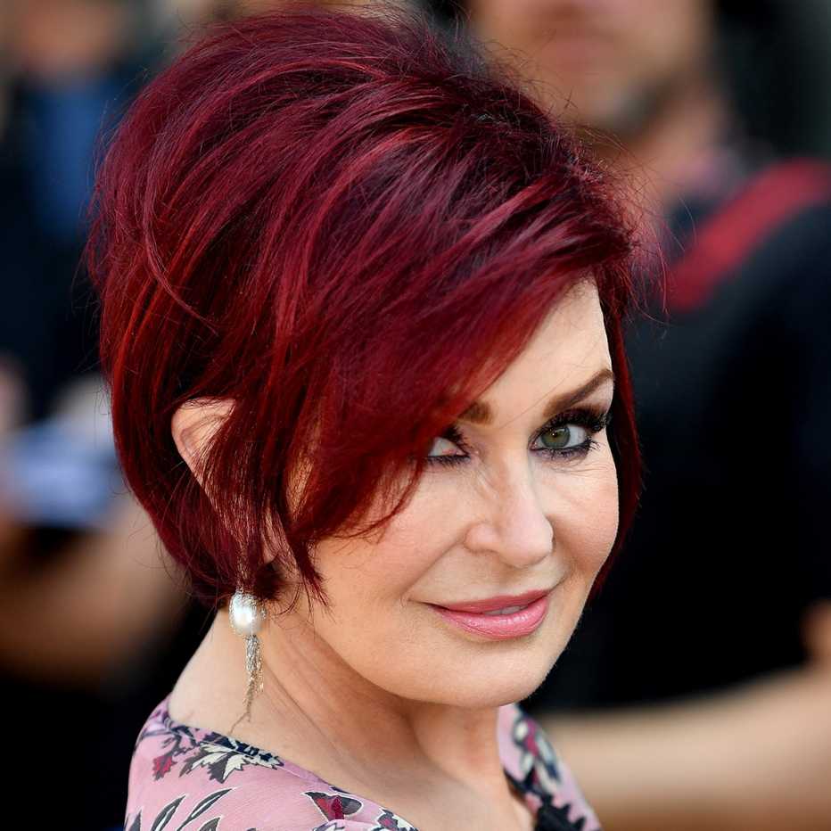 Sharon Osbourne makes a statement with her red dyed hair.