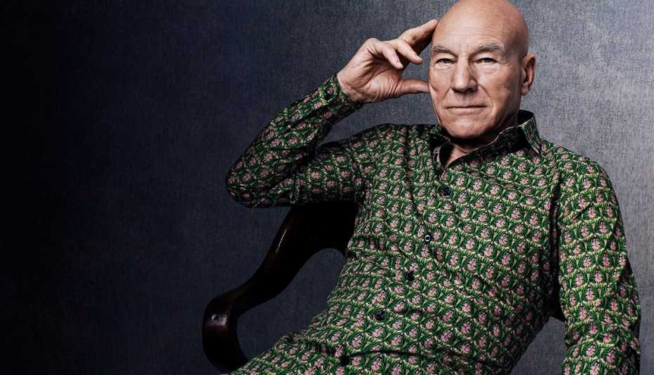 Sir Patrick Stewart, Actor, Pink Green Shirt, Patrick Stewart Interview