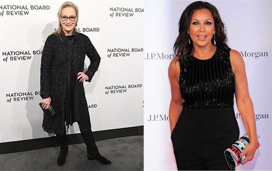 Women wearing black with sparkles. 