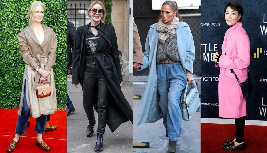 celebrity women wearing trench coats