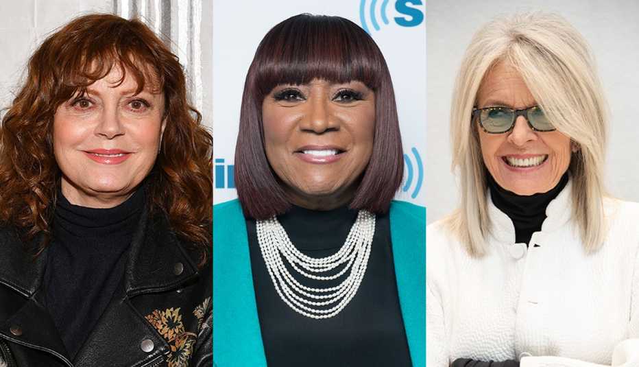 Actress Susan Sarandon, singer Patti LaBelle and actress Diane Keaton Actress Susan Sarandon, singer Patti LaBelle and actress Diane Keaton