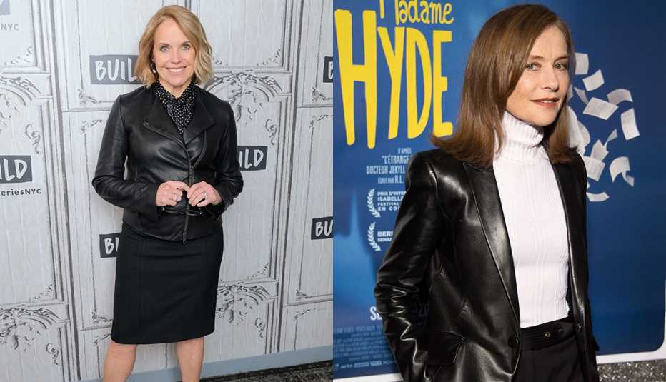 Black leather jackets worn for a dressy look