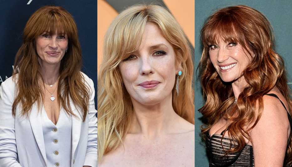 close up of the hairstyles of julia roberts kelly reilly and jane seymour