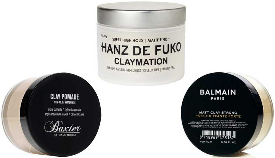 Baxter of California Clay Pomade; Hanz de Fuko Claymation; Balmain Paris Matt Clay Strong Baxter of California Clay Pomade; Hanz de Fuko Claymation; Balmain Paris Matt Clay Strong
