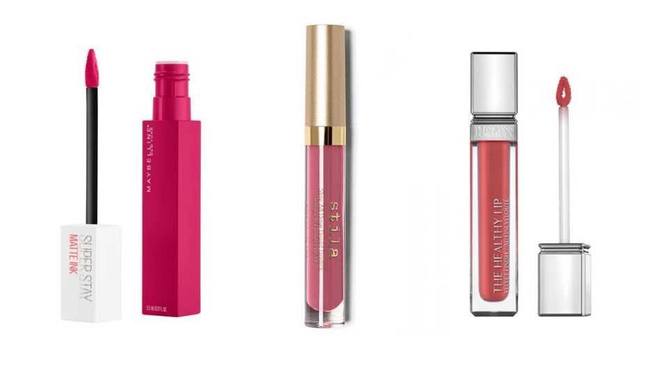 Stila Stay All Day Liquid Lipstick; Maybelline Super Stay Matte Ink Lip Color; Physicians Formula Velvet Liquid Lip