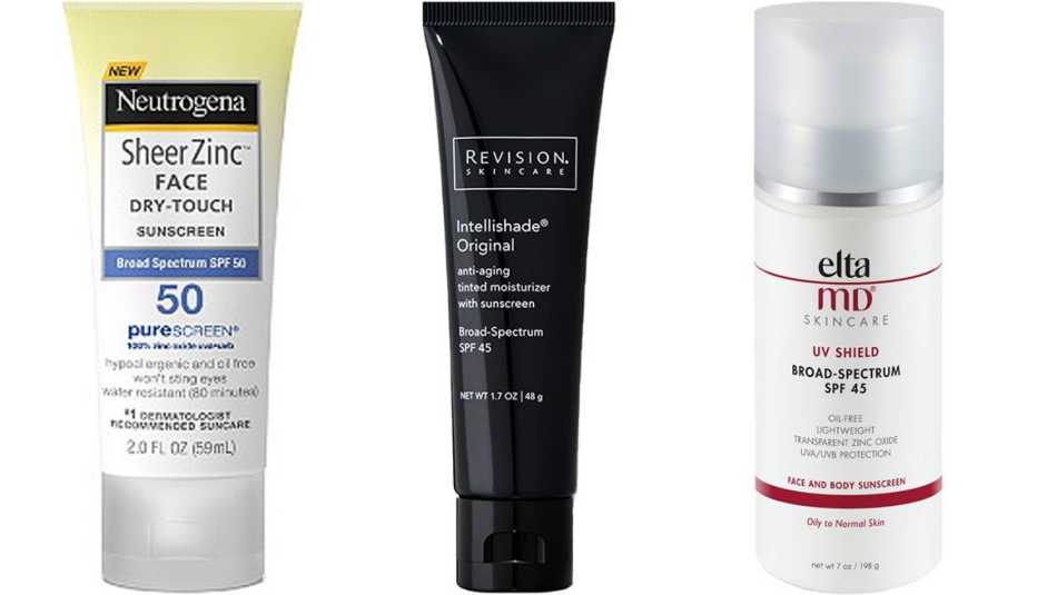 Neutrogena Sheer Zinc Face Dry Touch Sunscreen S P F 50 Revision Skincare Intellishade Original S P F 45 Elta M D U V Shield S P F 45