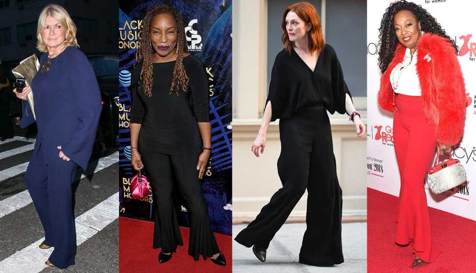 Martha Stewart, Stephanie Mills, Julianne Moore and Star Jones wearing pants.