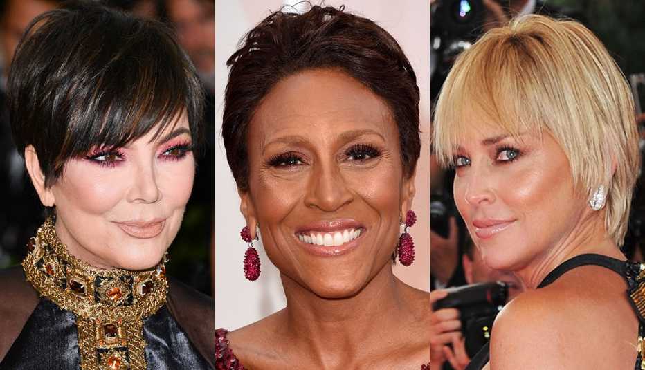 Three women with short hair