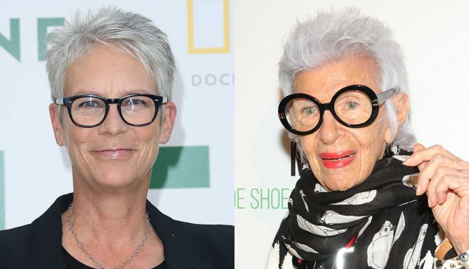 Jamie Lee Curtis and Iris Apfe with the spiky pixie style.