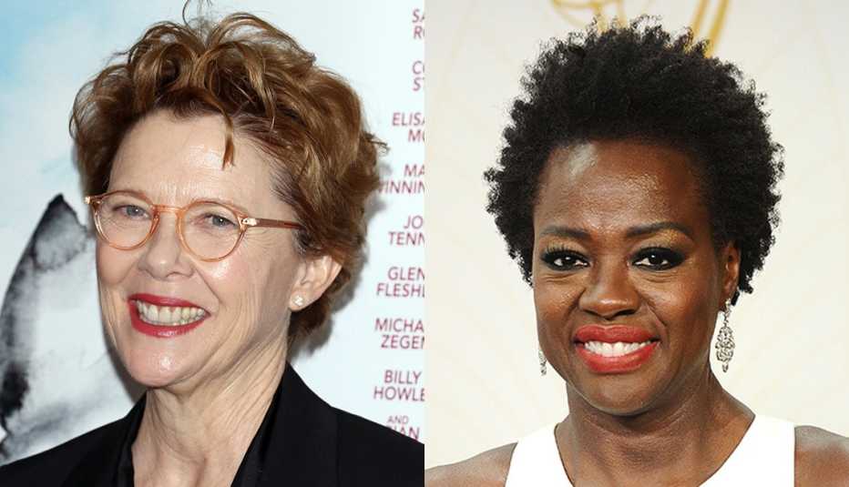 Annette Bening and Viola Davis with the curly crop hairstyle 
